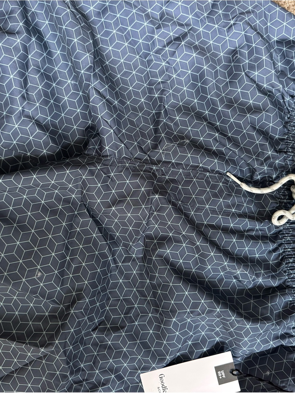 Goodfellow & Co Navy Blue Geometric Swim Board Shorts